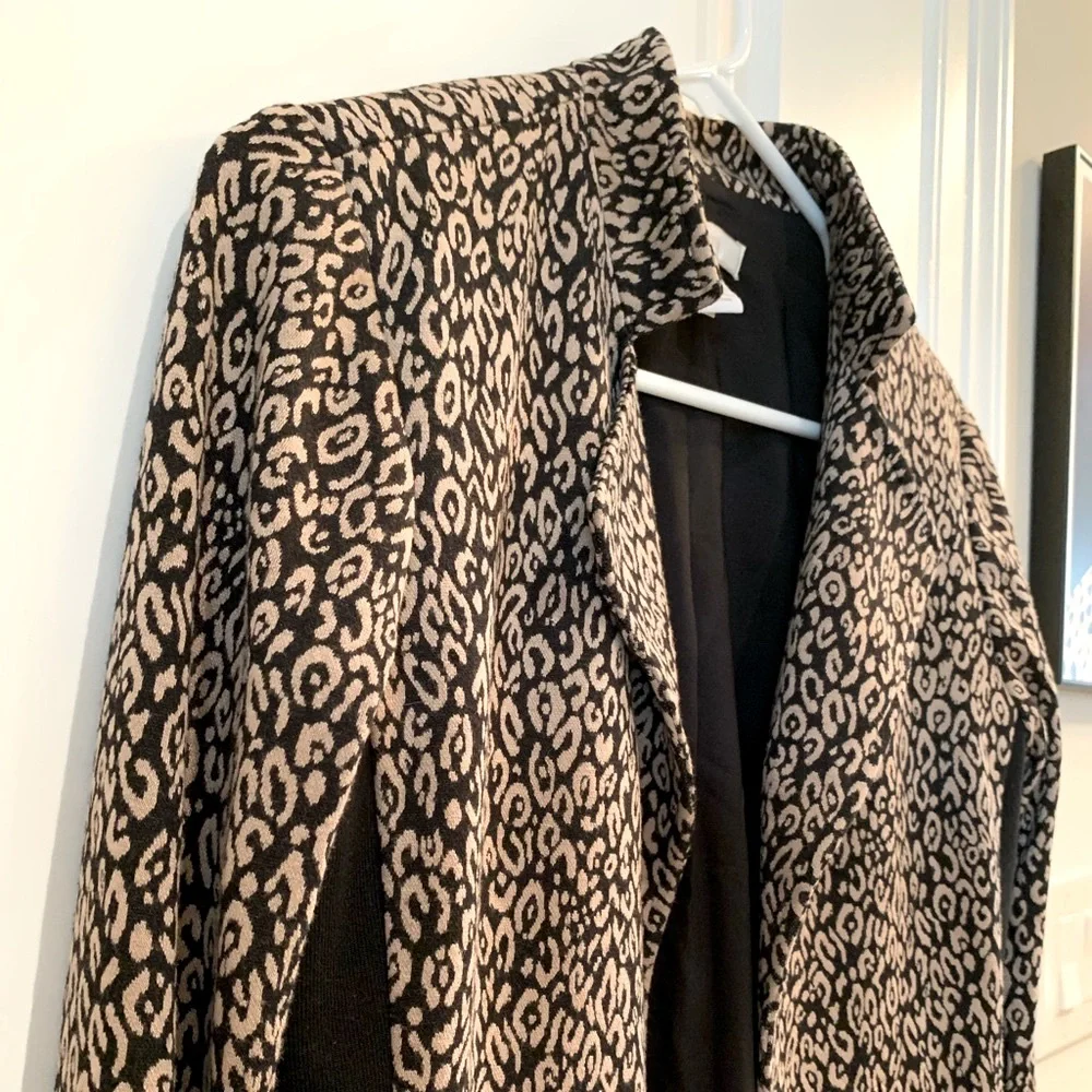 Chico’s Leopard Lined Blazer Moto Jacket Size Small
